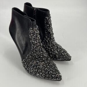 Vera Wang black beacon stiletto heel ankle boots